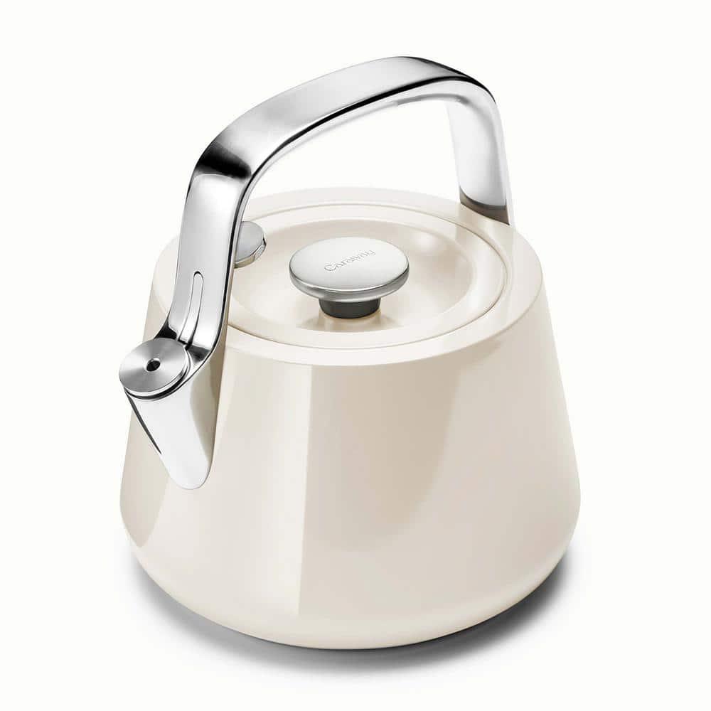 CARAWAY HOME Tea Kettles Whistling Stovetop Stainless Steel Quality Cream