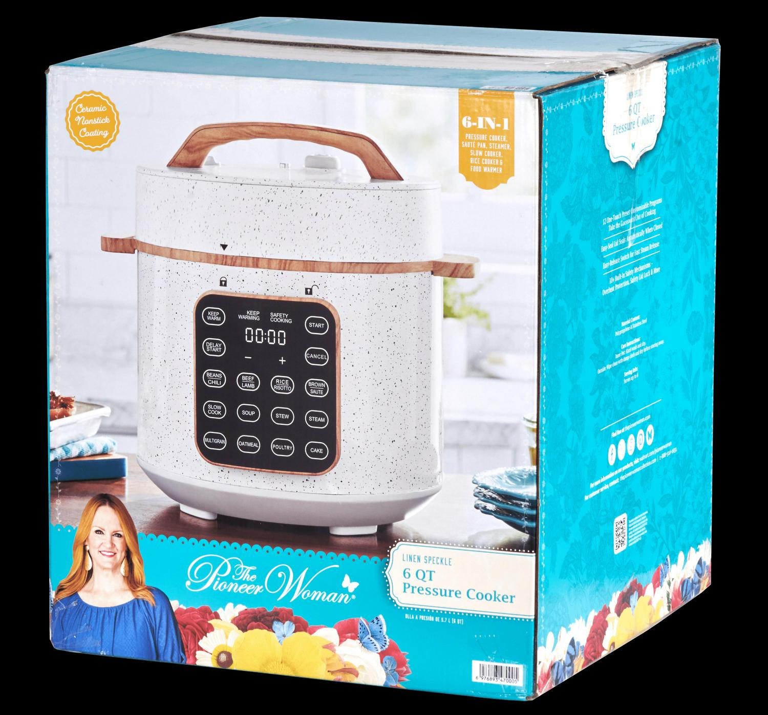 The Pioneer Woman 6 Qt Pressure Cooker with Touch Control Display New