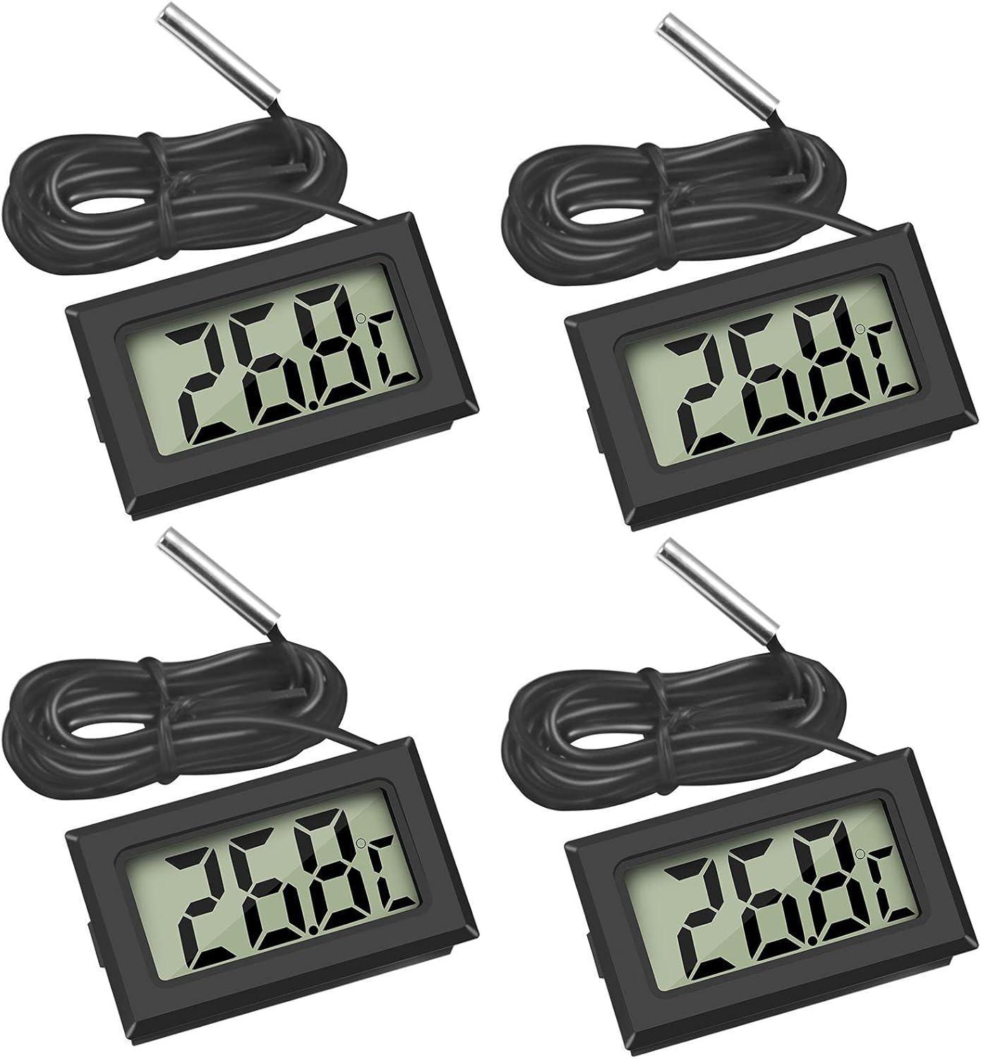 Andvari Thermometer Mini Large LCD Display Indoor Digital Fridge Thermometer With Hook For Room Or Fridge