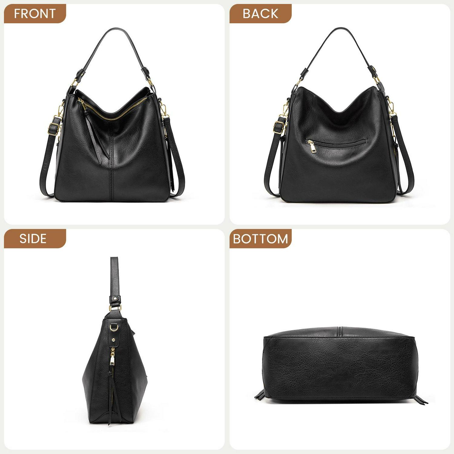 Tote Bag and Purse Sets for Women Trendy Hobo Bags w/ Large Capacity PU Leather - Picture 25 of 26