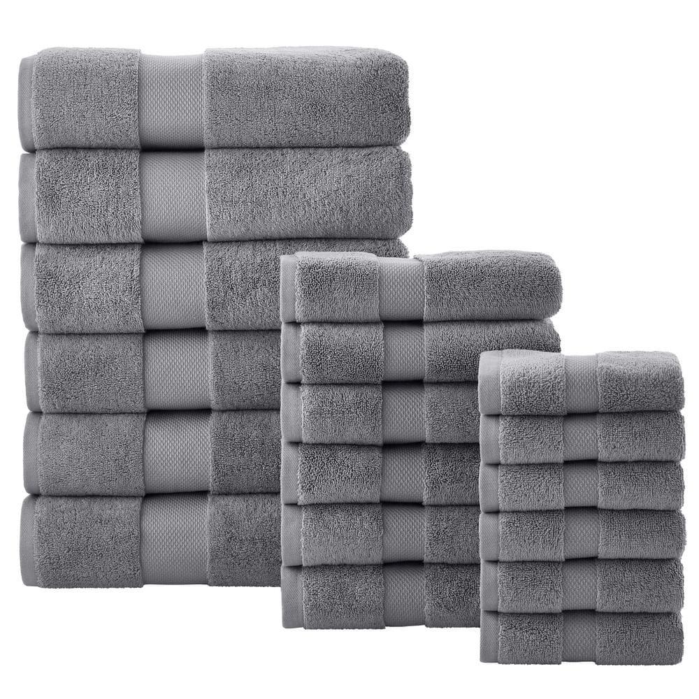 White 18 Piece Soft Cotton Bath Towel Set