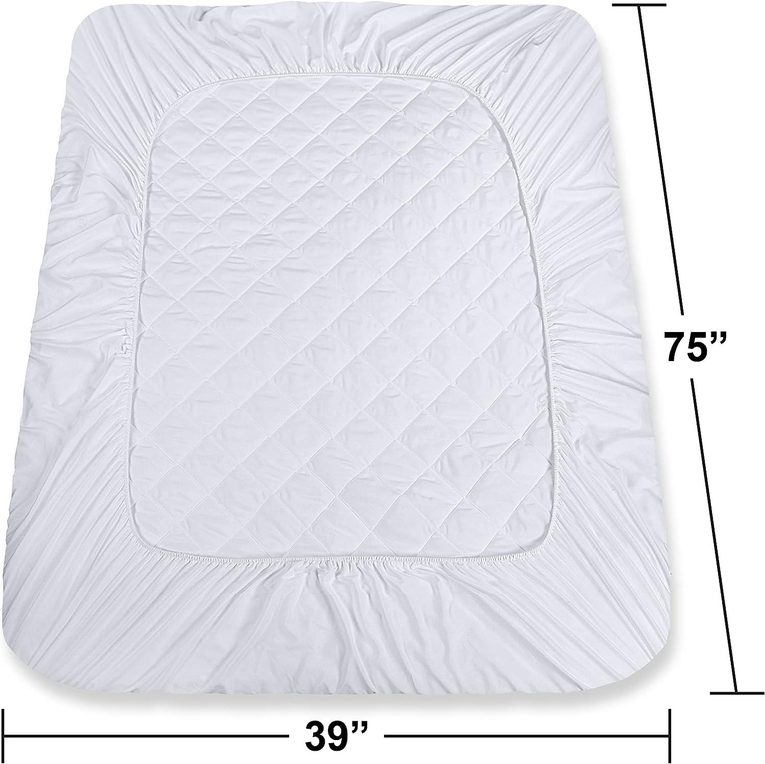 Cojín de colchón acolchado ajustable protector elástico lavable a máquina - Imagen 27 de 27