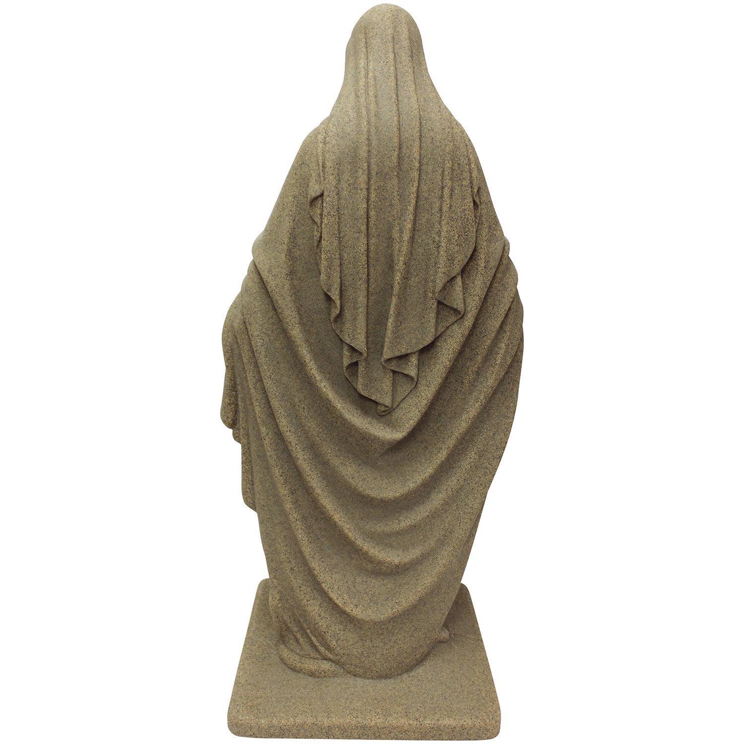 3' Tall Virgin Mary Statue Granite Outdoor Religious Garden Sculpture Lawn