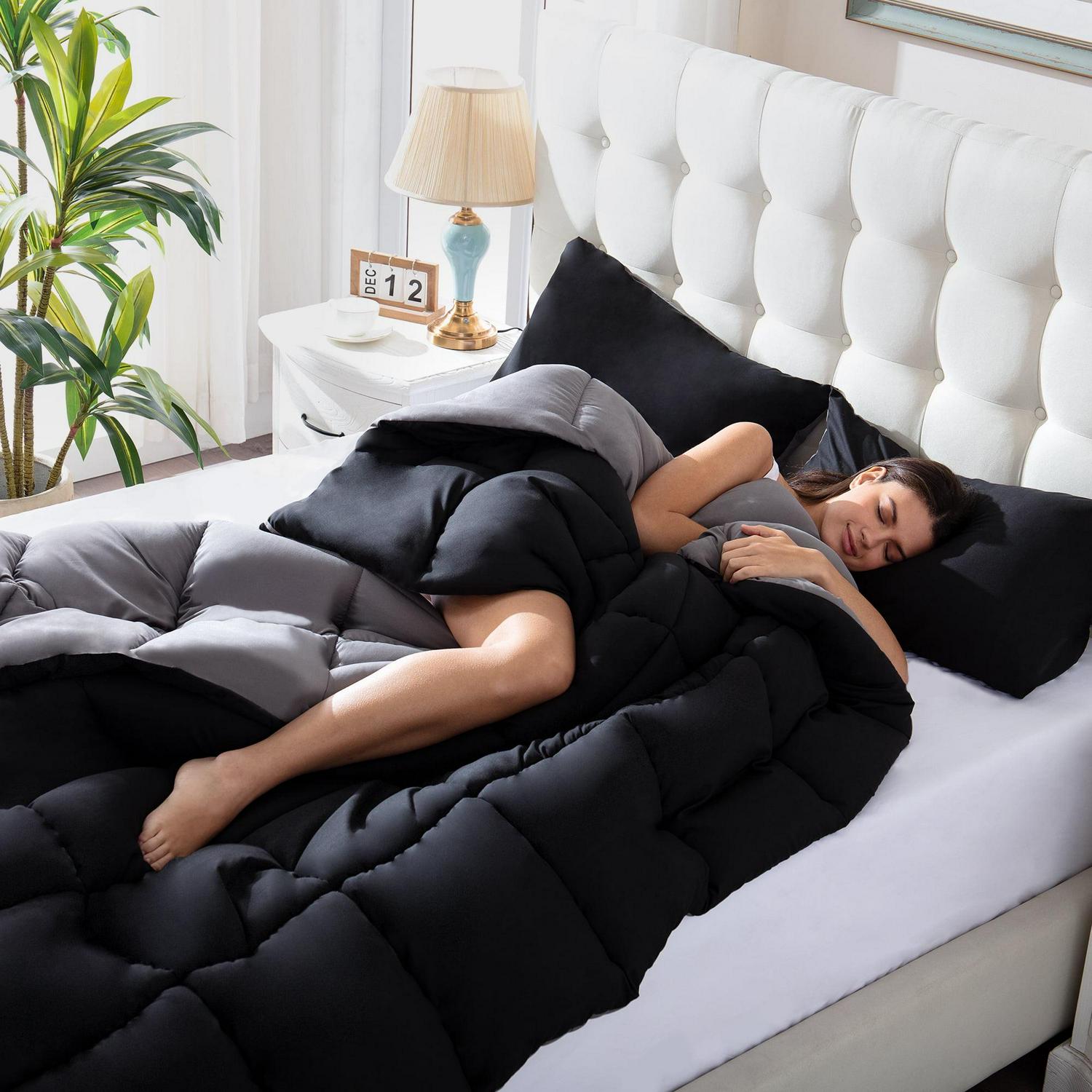 Set 3 pezzi piumone letto in borsa inserto piumone reversibile matrimoniale completo queen king - Foto 30 di 34