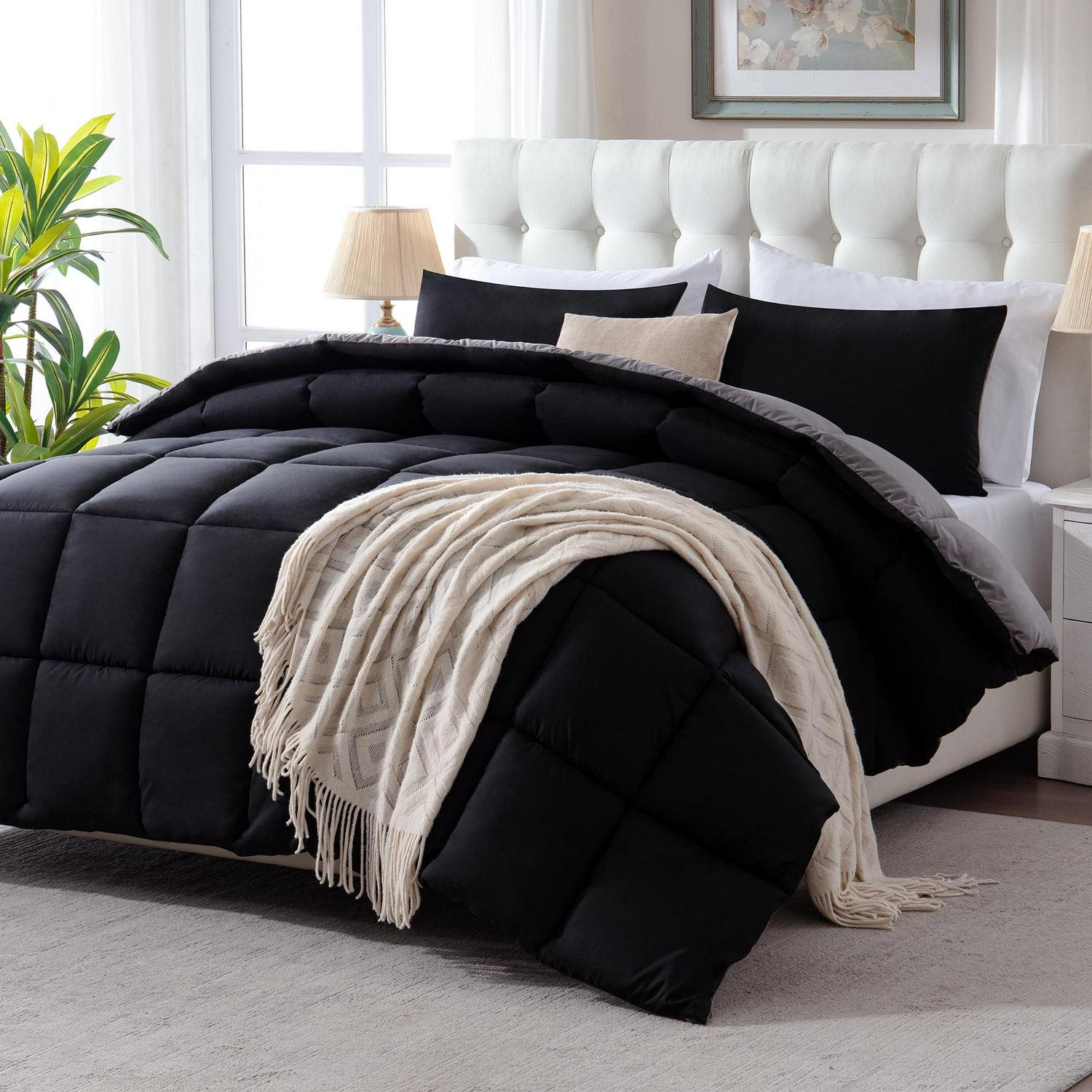 Set 3 pezzi piumone letto in borsa inserto piumone reversibile matrimoniale completo queen king - Foto 26 di 34