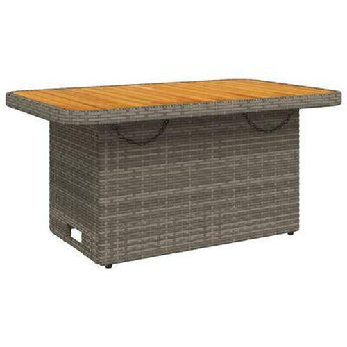 Garden Table with Adjustable Height Wood Tabletop Outdoor Coffee Dining Tables