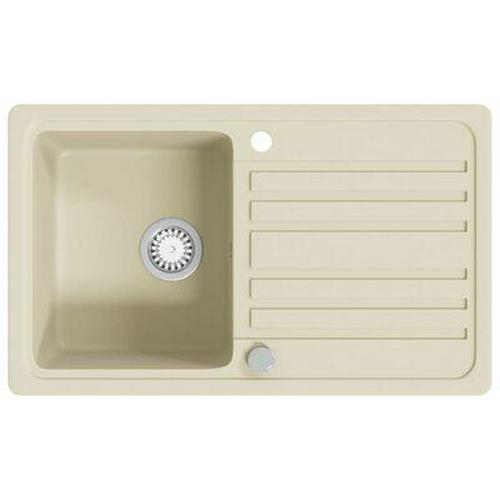 Kitchen Sink Granite Single Basin Reversible Overmount Counter Drainer Waste Kit