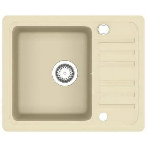 Kitchen Sink Reversible Single Basin Overmount Basket Strainer Tap Holes Granite