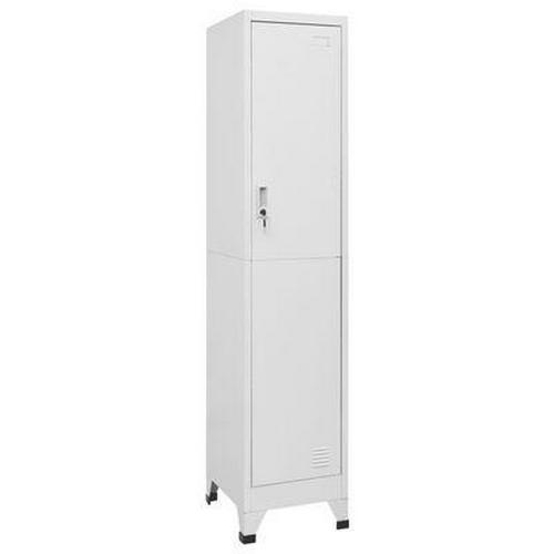 Locker Cabinet with Compartments School Office Gym Lockers Wardrobe Shelf Grey
