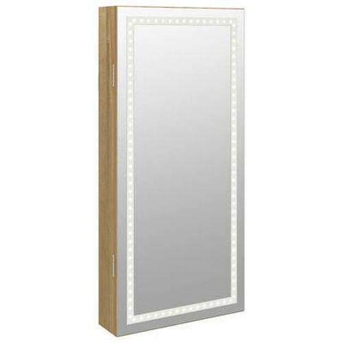 Mirror Jewellery Cabinet with LED Lights Wall Mounted Bathroom Mirrors Storage