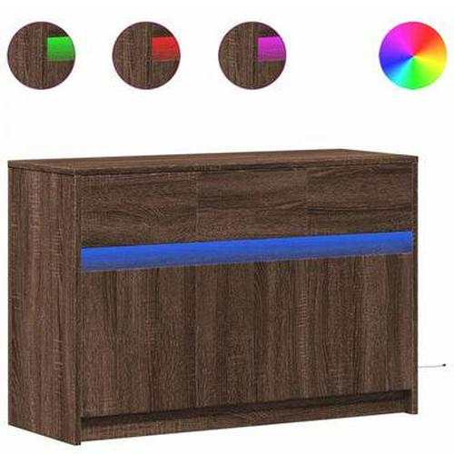 TV Cabinet with LED Lights Drawers Doors Sideboard Storage Cupboard Table Stand