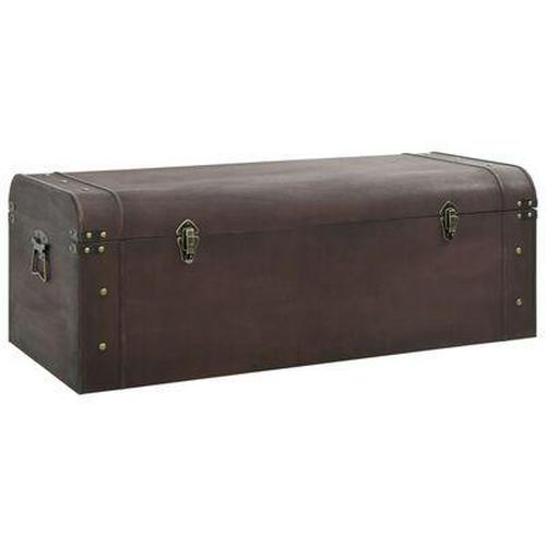 Treasure Chest with Latches Handles Storage Box Trunk Cabinet Table Dark Brown