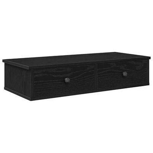 Wall Mounted Shelf w/ Drawers Nightstand Floating Bedside Cabinet Table Storage
