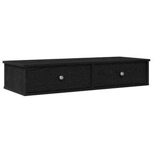 Wall Mounted Shelf w/ Drawers Nightstand Floating Bedside Cabinet Table Storage